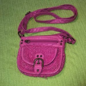 Pink leather purse